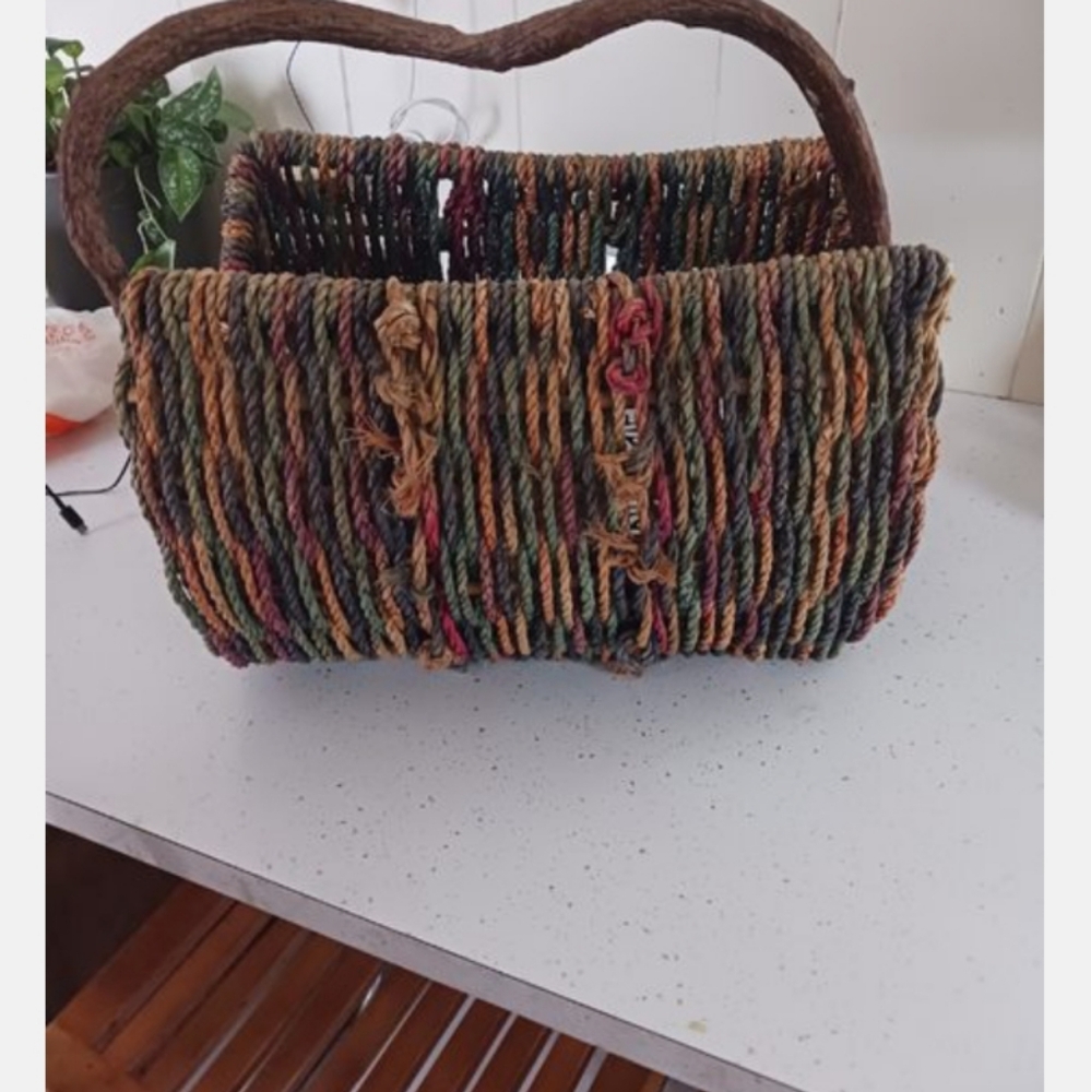 Wicker magazine basket